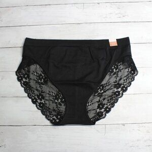 Ambrielle Women's High Cut Brief Panties Size XXL 9 Seamless Open Lace